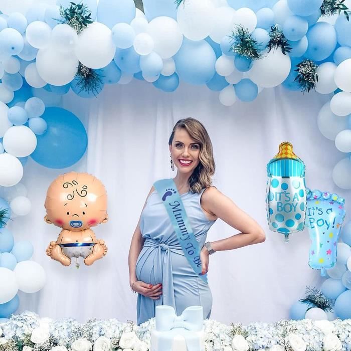 Baby Shower Decoration Garcon,MMTX Baby Shower Boy Bleu Ballon
