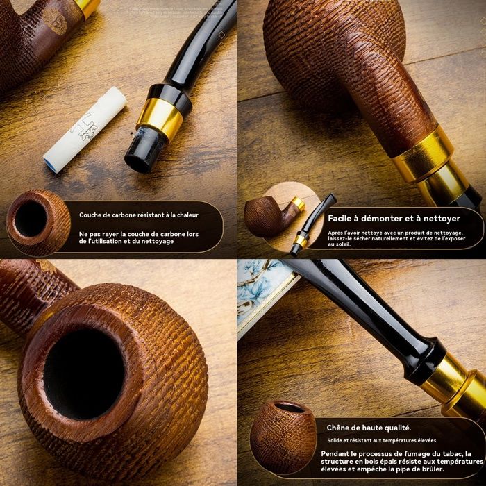 Pipe Bois Racine Bruyère Artisanale Pipe En Bois De Bruyère Avec Tige En  Acrylique Courbée • Maison Du Bois Cadeau Fumeur Pipe Artisanale