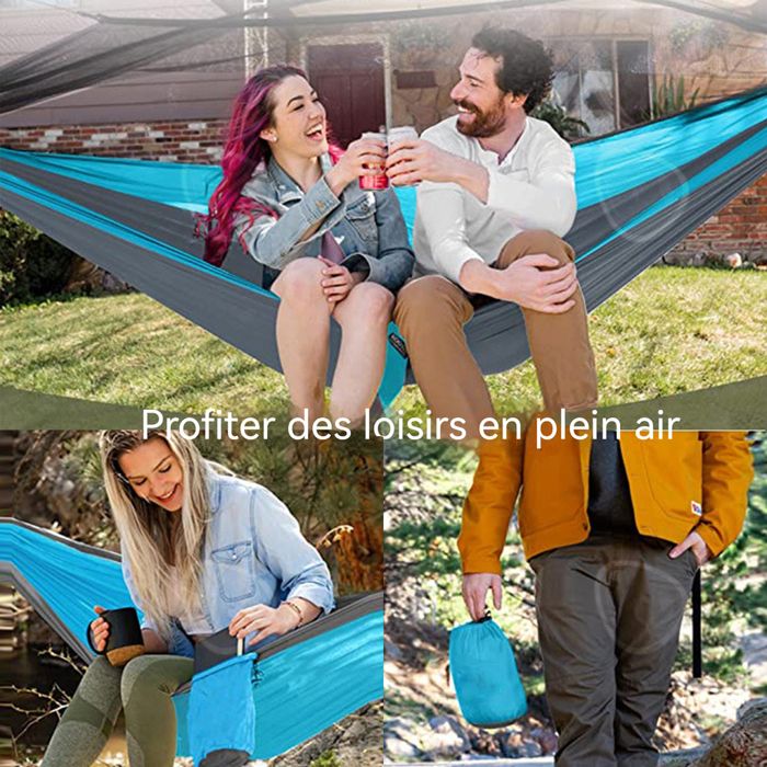 Hamac de camping portable de 4 m, pour voyage, multi-personnes avec sangles d'arrimage à cliquet et poche en filet, supporte jusqu'à 362,9 kg pour adultes et enfants Hamac de camping portable de 4 m, pour voyage, multi-personnes avec sangles d'arrimage à cliquet et poche en filet, supporte jusqu'à 362,9 kg pour adultes et enfants