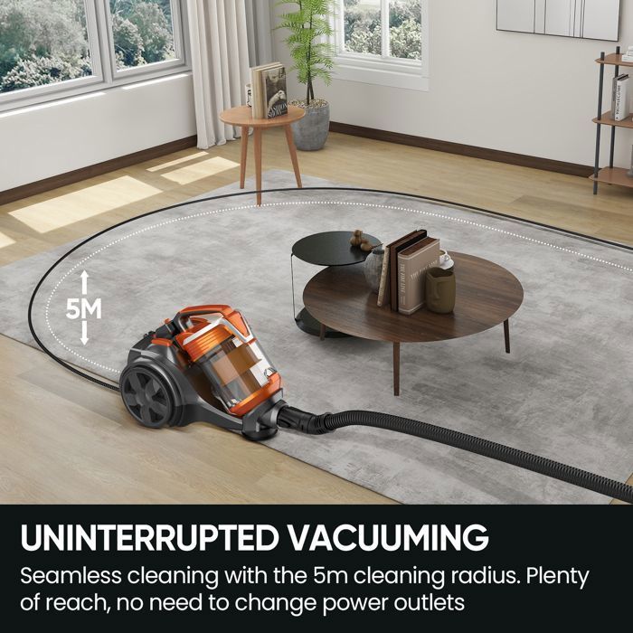 TECTAKE Aspirateur VC900 sans sac avec filtre HEPA et réservoir à poussière 3L - Aspirateur