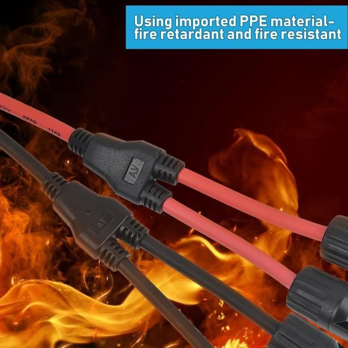 3 Paire Professionnel Solaire Panneau Câble Connecteur, Solaire Y