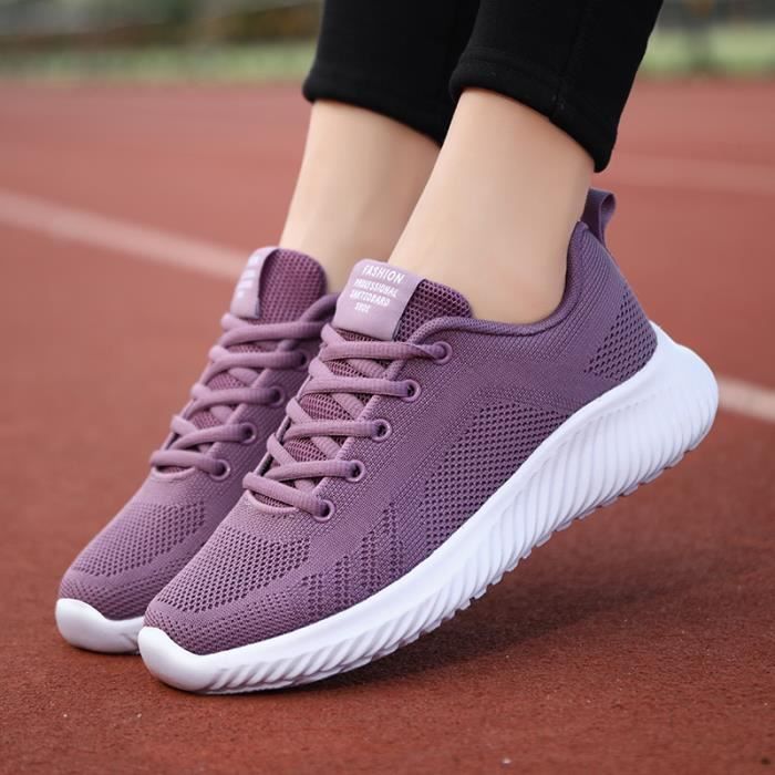 Baskets Femme Mode Feminine Violet Lacets Anti d rapant