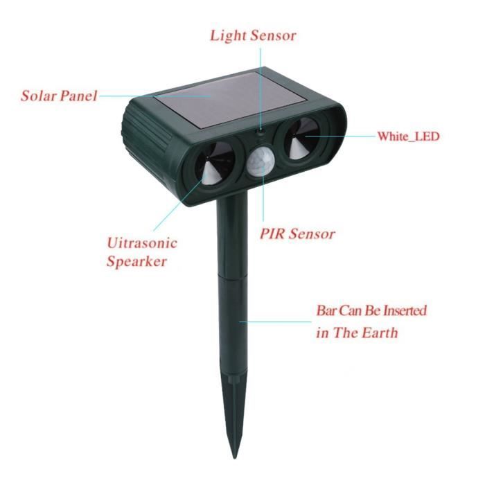 TMISHION Défenseur des animaux à ultrasons Solaire Infrarouge Burst — free download