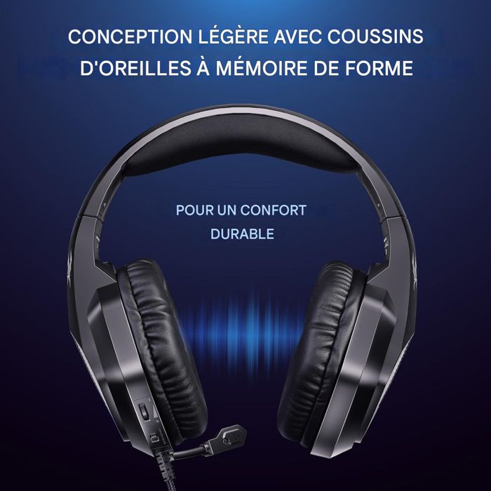 subsonic - casque gaming pour PS5 PS4 PC Xbox, Noir et bleu - Accessoires PS4