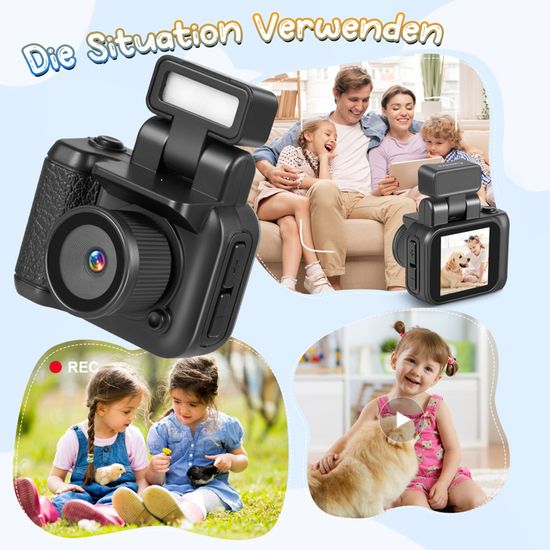 Mini Caméra Porte-clés 1080P - Appareil Photo Numérique Compact Avec écran Couleur - Pour Enfants, Ados, Voyages - Autonomie, Enregistrement HD