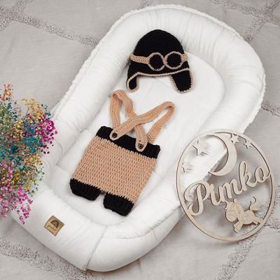 Fixation Poussette Nid Bébé Doomoo Nest & Go - Couffin Transportable Coton Organique - Sable Couffin Nomade