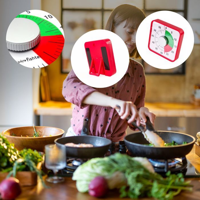 Rouge)Kitchen Timer Rappel Gérer Les Minuteries Minuterie Mécanique - 10