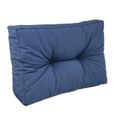 DILUMA Coussin pour palette Comfort Bleu - Coussin dossier 60x40 cm - Intérieur & Extérieur - Euro Canape-0