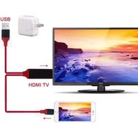 ANTCOOL®Rouge HDMI Adaptateur Numérique HDTV AV Câble Sync à TV pour iPhone SE-5-5s-6-6s plus
