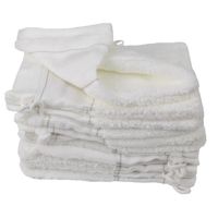 LINANDELLE - lot de 12 gants de toilette en coton bouclette éponge PETUNIA - Blanc -