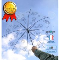 CONFO® Parapluie transparent à long manche en PVC à motif imprimé parapluie publicitaire semi-automatique cadeau d'affaires