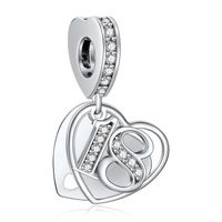 NINGAN Charm 18 de Argent Sterling 925 Femmes Perles Charm pour Pandora Bracelets