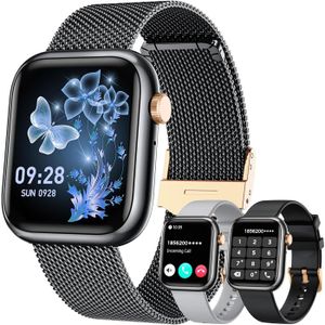 Montre Connectée 1.83" Avec Appels Bluetooth - Tensiomètre, Fréquence Cardiaque, SpO2, 123 Sports, étanche IP68