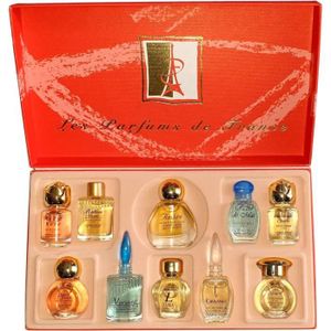 COFFRET CADEAU PARFUM Les Parfums De France Luxe Coffret De 10 Eau De Parfums Miniatures, Rouge, 52,7 Ml[P38]