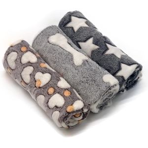 KIT HABITAT - COUCHAGE 3pcs couvertures pour chiots douces et chaudes pou