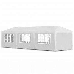 TONNELLE - BARNUM Tente de réception 3 x 9 m Blanc HILILAND --LIS PO