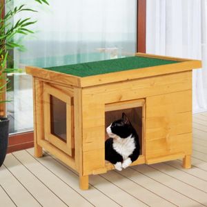 NICHE ID MARKET - Maison pour chat niche en bois avec po