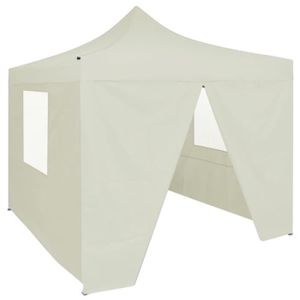 TONNELLE - BARNUM PAI® Tente de réception pliable avec 4 parois 2x2 m Acier Crème 110054