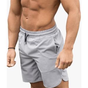 SHORT DE SPORT Short,Shorts de fitness pour hommes, courts de musculation, de survêtement de marque,séchage rapide- white gray