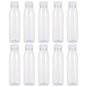 Aneco Lot de 16 bouteilles de jus vides en plastique réutilisables avec couvercles Idéal pour ranger jus eau et autres boissons maison 100 ml 