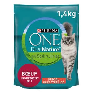 CROQUETTES LOT DE 5 - PURINA ONE - DualNature Croquettes pour chat Stérilisé au Bœuf - sac de 1,4 kg