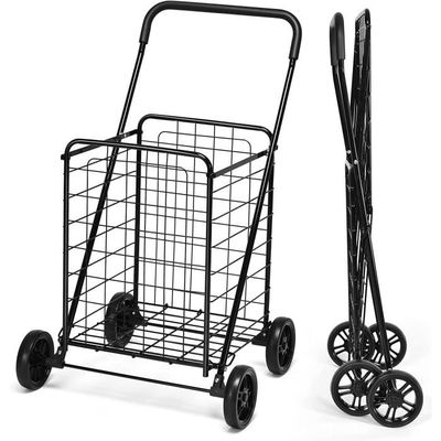 Chariot de Course Pliable sur roulettes, Imprimé à Pois, 45 x 33 x 100