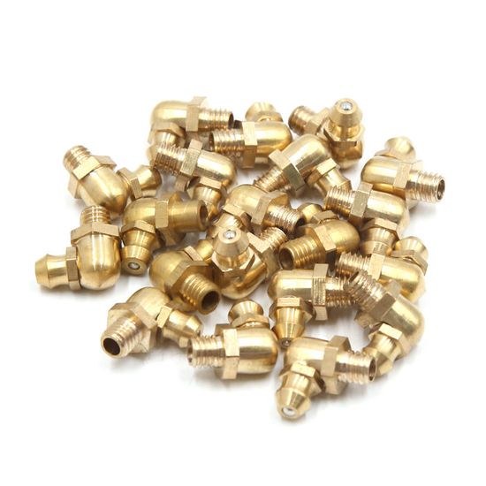Lot De 12 Graisseurs Coudés 90° M6x1 Nickelés - Raccords De Graissage Pour Moteur, Auto, Moto, Industrie