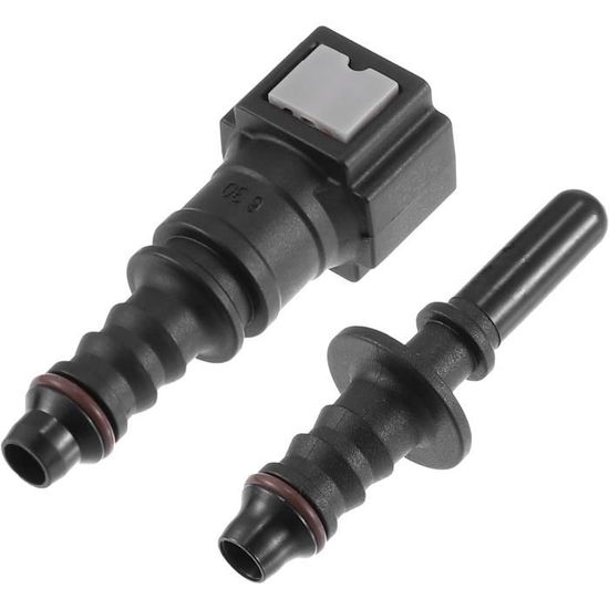 Raccord Durite Essence ID8mm - 2 Pièces - Nylon - Droit - Pour Tuyau Carburant Voiture