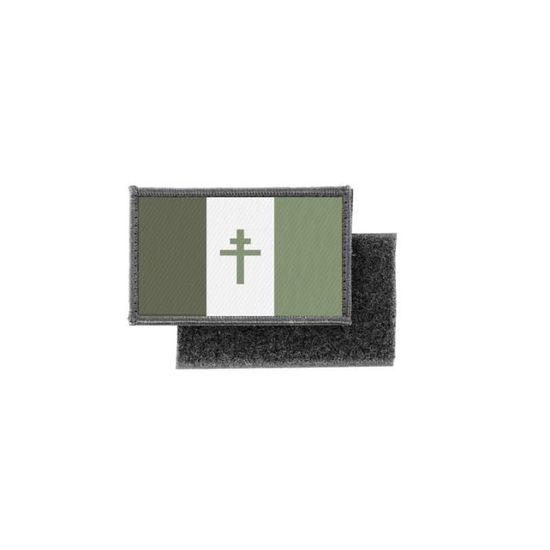Patch écusson Drapeau Tahiti – Taille 5x8 Cm, Imprimé Camouflage, Fixations Mâle/femelle Incluses