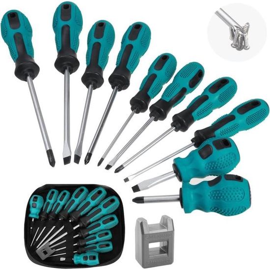 Set De 51 Tournevis Magnétiques SORAKO - Avec 30 Embouts, Acier Chromé, Longueur 33 Cm, Garantie 1 An