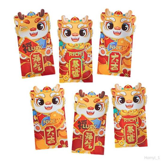10 PCS Éléments Chinois Mariage Enveloppes Rouges, 17,0 X 9,0 Cm/ 6,7 X 3,5 Pouces Enveloppes En Espèces, Enveloppes Cadeau Chanceux Argent Paquet Rouge Pour Mariage