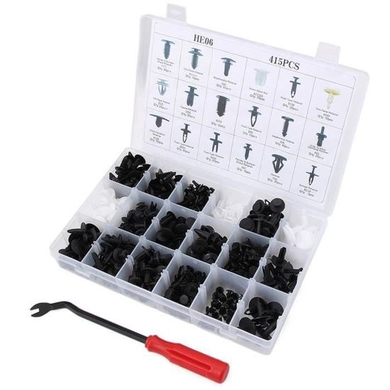 Kit De 195 Clips Plastique Pour Voiture - Rivets De Fixation Universels Pour Panneaux, Portes, Pare-chocs - Avec Outil De Démontage - 6
