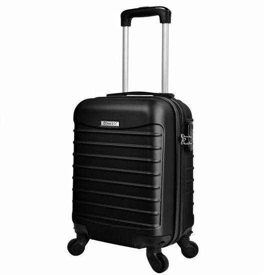 Valise Cabine Rigide SUITLINE - ABS, 2 Roues, Serrure TSA, Noir, 101L Extensible