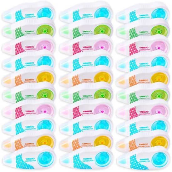 Four Candes Ruban Correcteur Blanc Réutlsable avec 4 Recharges