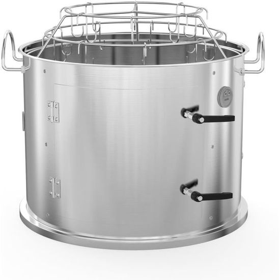 Onlyfire BRK-6115 Roestvrijstalen Rookkamer, Middelste Kooksysteem voor Weber 47 cm Kettle Houtskoolgrill (Ring Spekhangerrekset), Verander uw Waterkoker in een Rookoven Houtskoolbarbecue