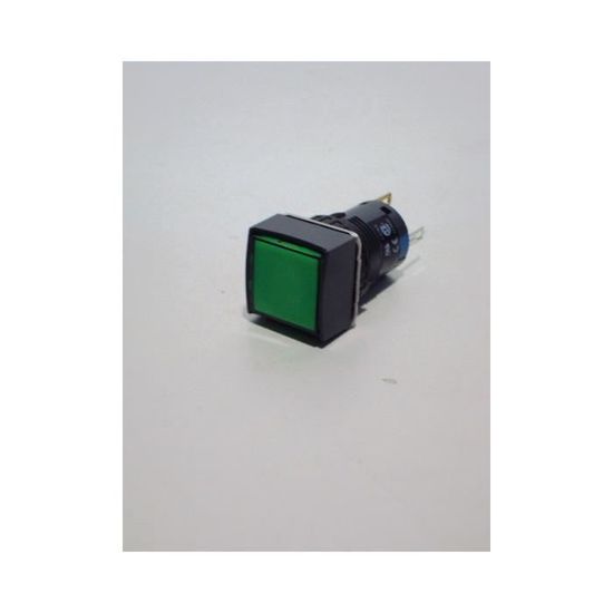 Interrupteur Bouton-poussoir Carré 16mm Verrouillage 1NO 1NC - LED 12V - Rouge, Bleu, Jaune, Vert, Orange, Blanc