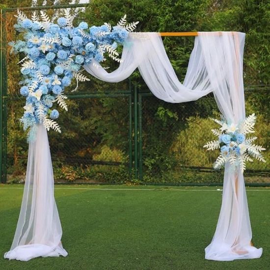 QHFlashbuy Voilage Blanc Mariage,75 X 600CM Tenture Arche Mariage,Tissu Drapé En Tulle Extensible Pour Décoration De Mariage,Fête,Cérémonie,Rideau De Gaze,Toile De Fond