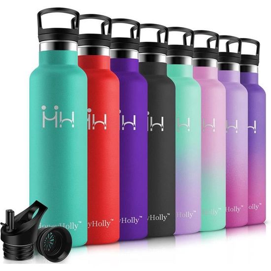 Bouteille Isotherme 750Ml, Gourde Inox Avec Paille, Bouteille D'Eau