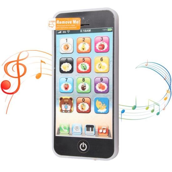 Téléphone Jouet éducatif – 14 Modes Et 38 Fonctions, écran Tactile, USB, Batterie Intégrée 3,7V – ABS, Violet – Pour Bébés Et Enfants
