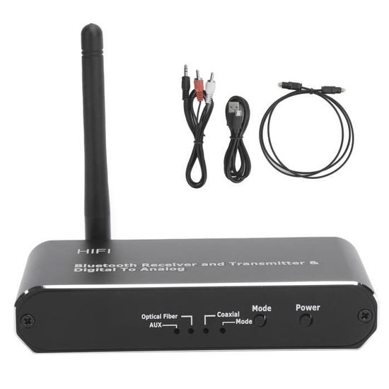 Convertisseur Audio DAC Bluetooth 5.0 - USB, Optique, Coaxial Vers 3,5 Mm - Ampli Casque Réglable