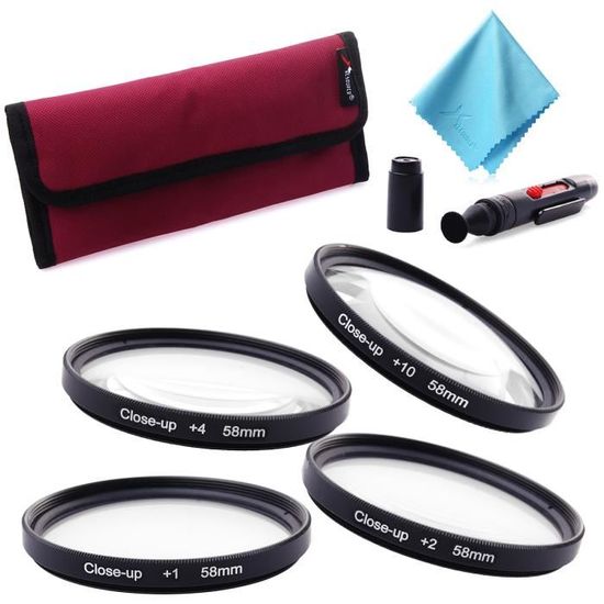 Kit De 4 Filtres Macro (+1 +2 +4 +10) 82 Mm - Pour Photographie Rapprochée Fleurs, Insectes - Compatible Appareils Photo