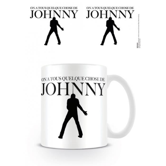 Mug Personnalisé Johnny Hallyday - Céramique Blanche - Fabrication Française 2023