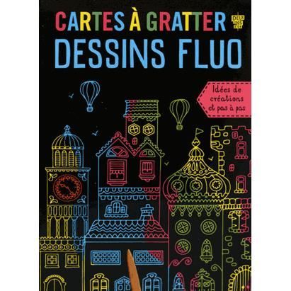 Cartes à gratter dessins fluo