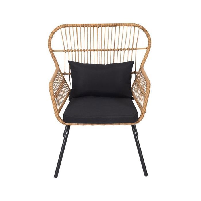 Poufs fauteuils et chaises - Fauteuil d'extérieur - L 81 x l 76 cm - Noir