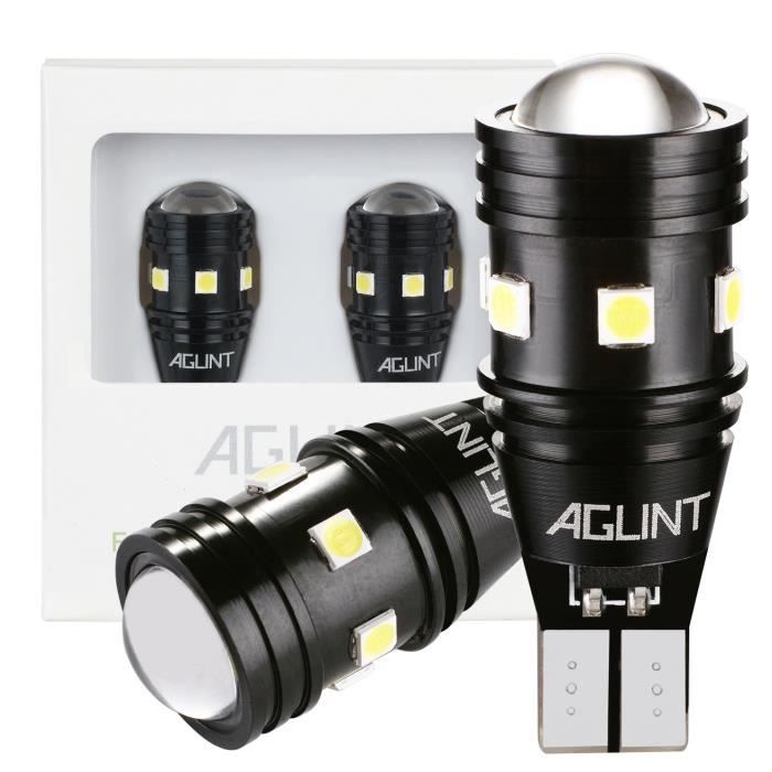 AGLINT W16W T15 LED Ampoule CANBUS Sans Erreurs 3030 10SMD 12V 24V pour Voiture LED Feux de Recul Sauvegarde Inversée Lumière Blanc