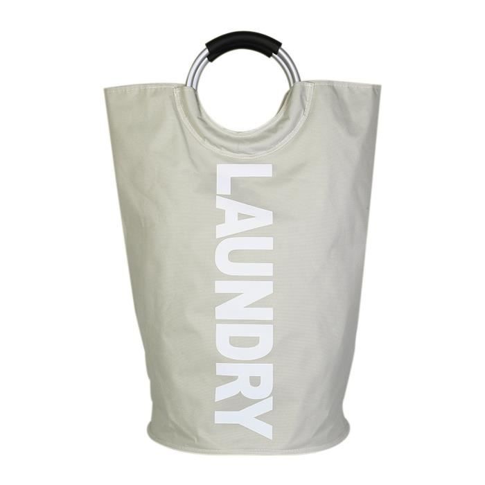 Panier à linge 82L, sac à linge sale pliable et portable, utilisé pour le stockage de grande capacité de vêtements, gris clair