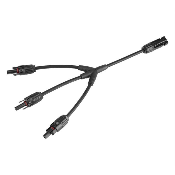 Adaptateur de câble PV de câble d'extension de panneau solaire de connecteur MC4 de connecteur mâle femelle à 3 branches