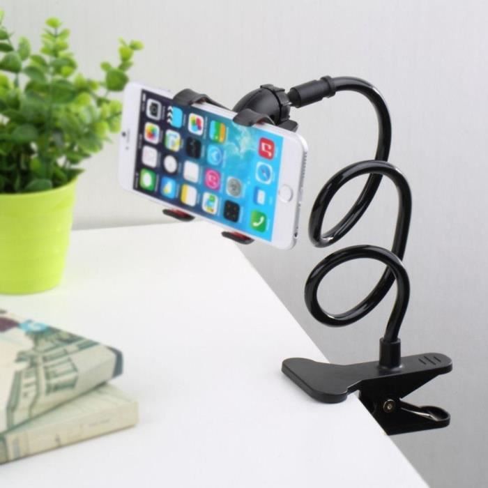 Supports voiture,Support pour téléphone portable universel Flexible bras Long paresseux support pour téléphone pince lit tablette