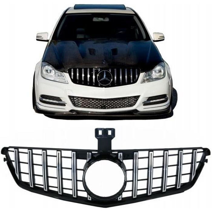 Calandre pour Mercedes Class C W204 S204 07-14 GT-R Panamericana Look Chrome