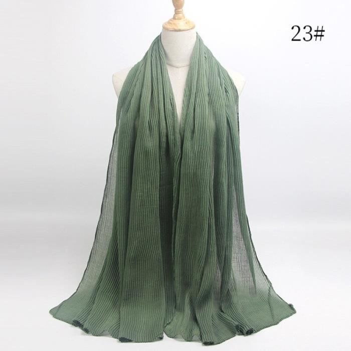 Foulard hijab en coton froissé, écharpe douce, écharpe chaude, écharpe chaude, châle, 25 couleurs, Design hiver, tendanc DY5186